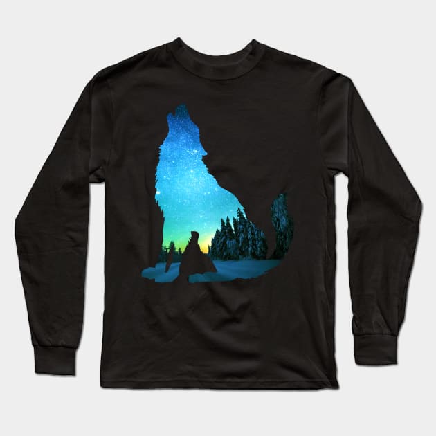 winter wolf Long Sleeve T-Shirt by janvimar